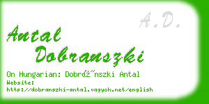 antal dobranszki business card